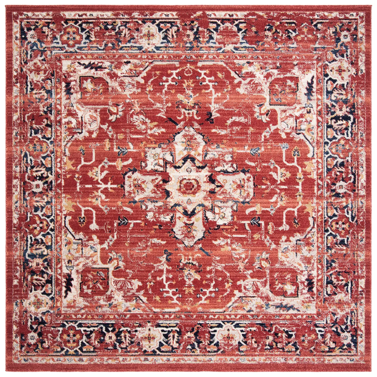 Safavieh Charleston 6'-7" x 6'-7" Rug in Red / Ivory