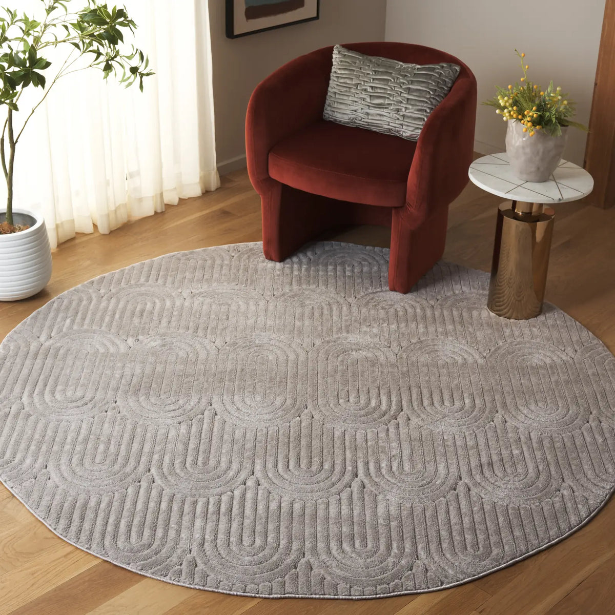 Safavieh Selena 6'-7" x 6'-7" Rug in Grey