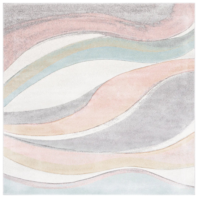 Safavieh Hollywood 6'-7" x 6'-7" Rug in Grey / Pink