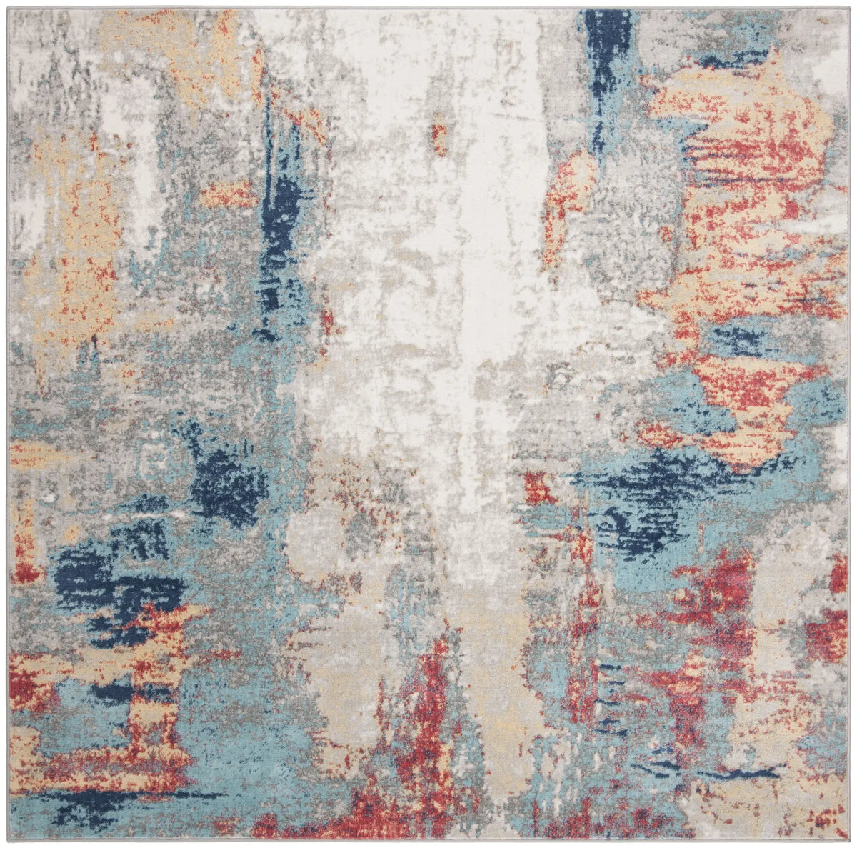 Safavieh Jasper 100 6'-7" x 6'-7" Rug in Grey / Red