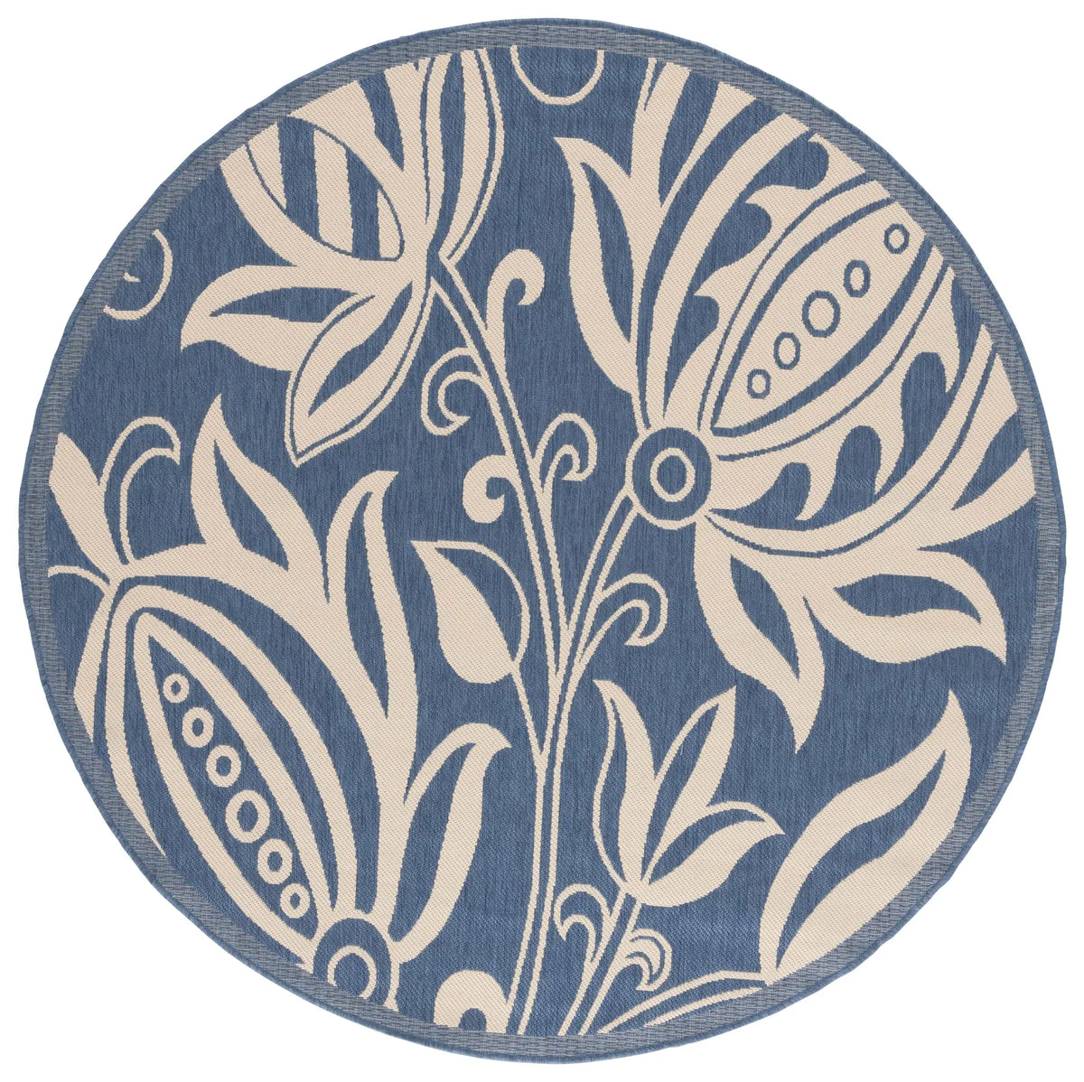 Safavieh Courtyard 6'-7" x 6'-7" Rug in Blue / Natural
