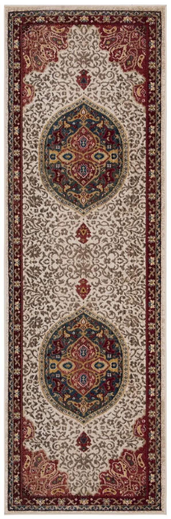 Safavieh Kashan 2'-6" x 8'-0" Rug in Ivory / Red