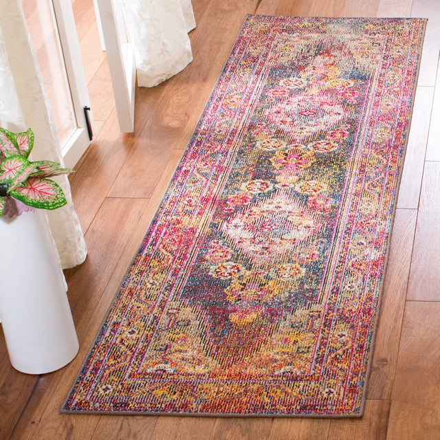 Safavieh Crystal 2'-2" x 7'-0" Rug in Navy / Light Blue