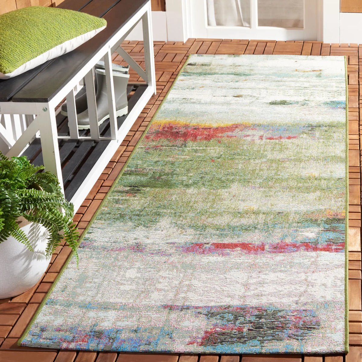 Safavieh Barbados 500 2'-8" x 8'-0" Rug in Green / Blue Purple