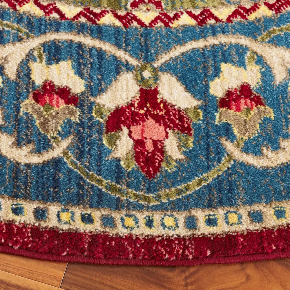 Safavieh Kashan 6'-7" x 6'-7" Rug in Red / Blue