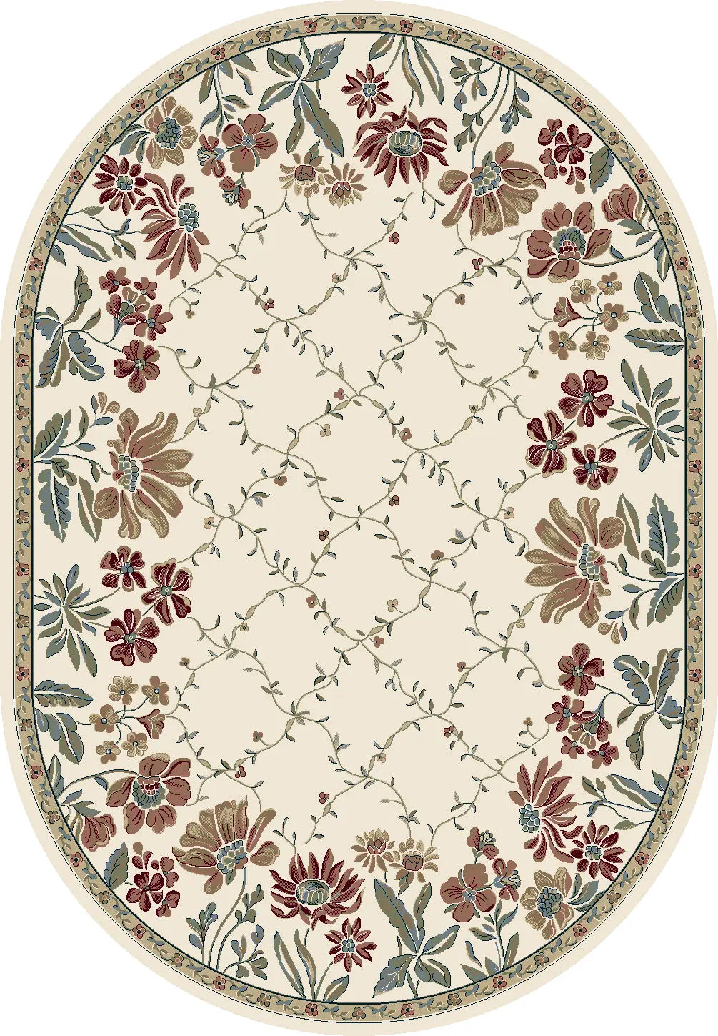 Dynamic Rugs Ancient Garden 57084 Ivory Rugs - Oval