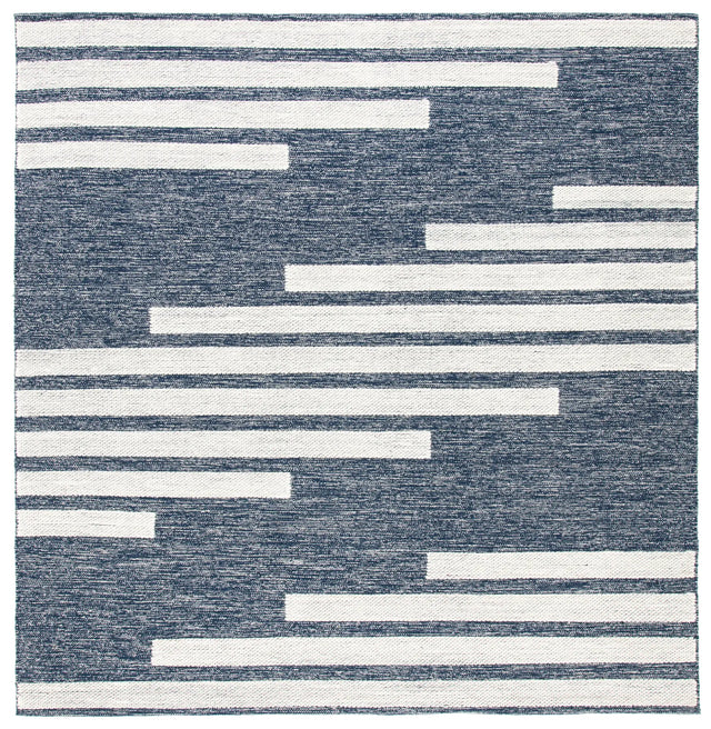 Safavieh Striped Kilim 7'-0" x 7'-0" Rug in Navy / Ivory