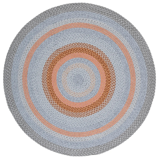 Safavieh Braided 5'-0" x 5'-0" Rug in Grey / Rust