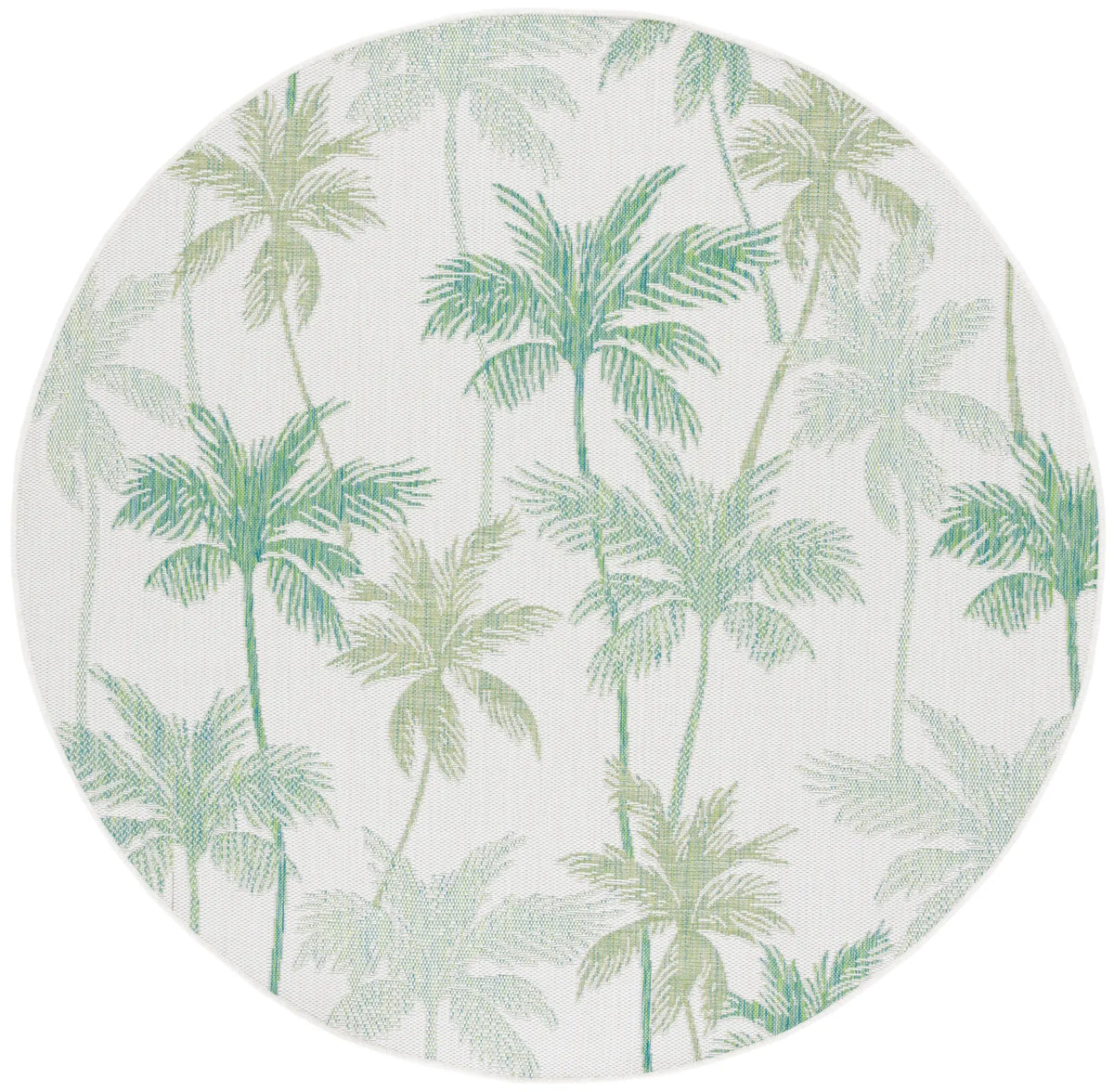 Safavieh Courtyard 6'-7" x 6'-7" Rug in Ivory / Green