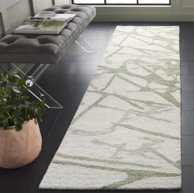 Safavieh Ebony 2'-3" x 9'-0" Rug in Ivory / Light Green