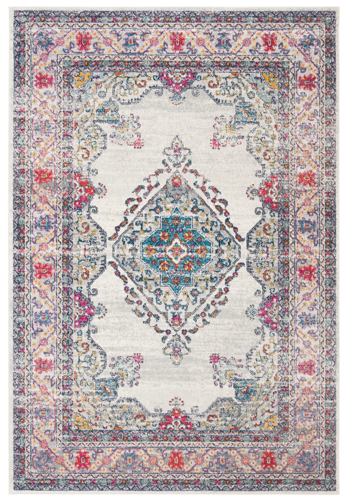 Safavieh Evoke 4'-0" x 6'-0" Rug in Cream / Fuchsia