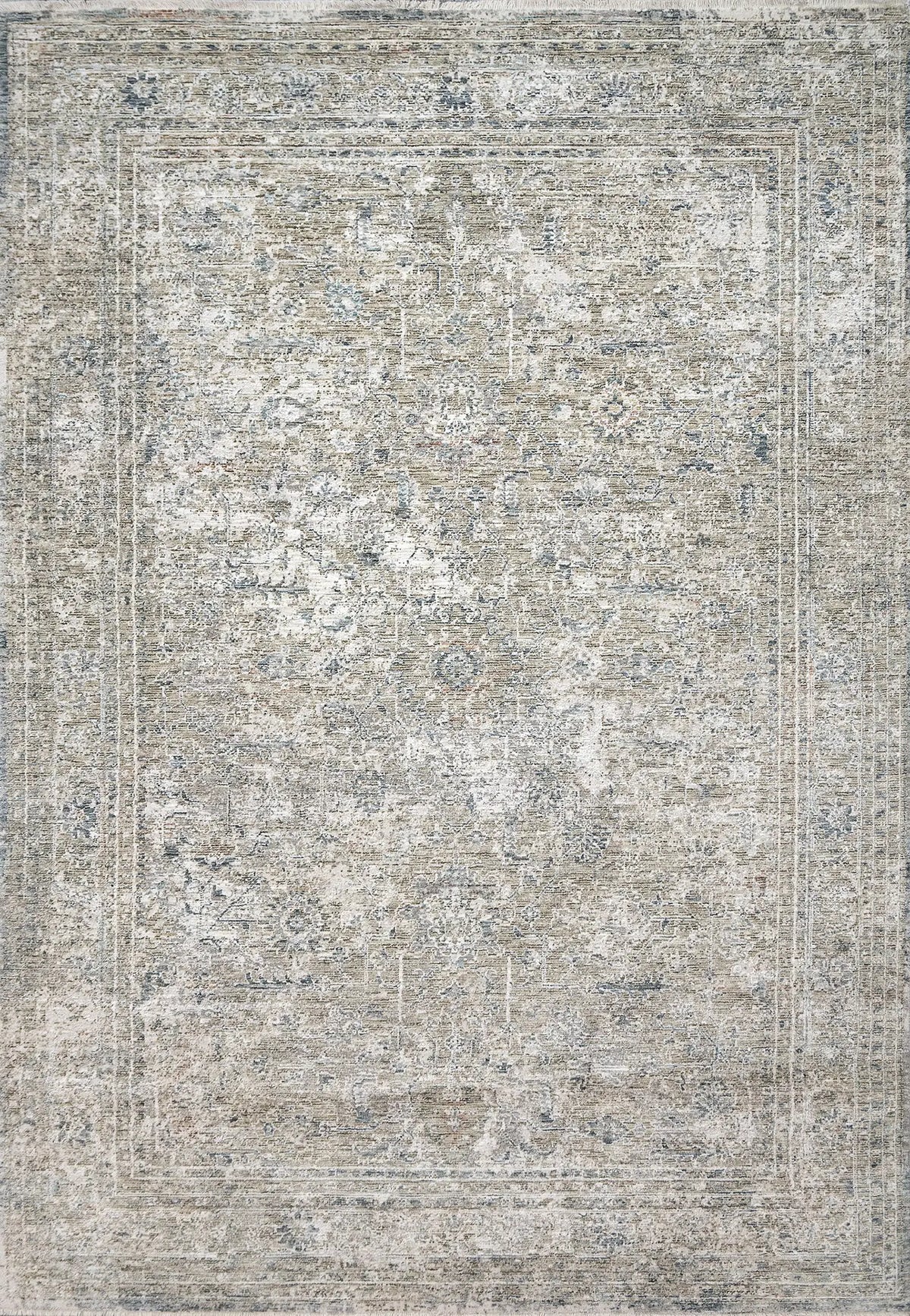 Dynamic Rugs Flare 14741 Power Loomed Traditional Beige/Ivory/Blue Rug - Rectangular