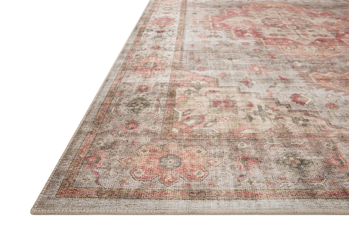 Loloi Heidi Hei-02 Dove/Spice Rugs - rug corner