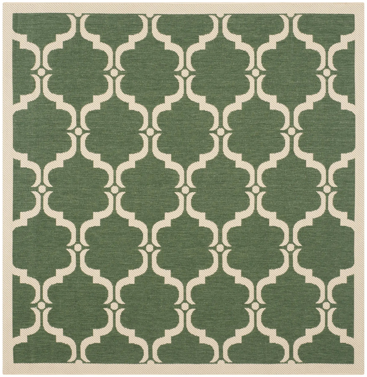 Safavieh Courtyard 5'-3" x 5'-3" Rug in Dark Green / Beige