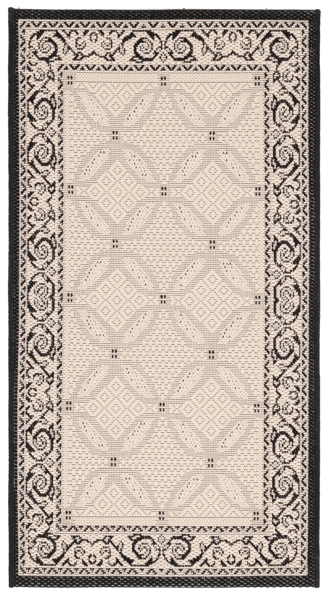 Safavieh Courtyard 2'-0" x 3'-7" Rug in Sand / Black
