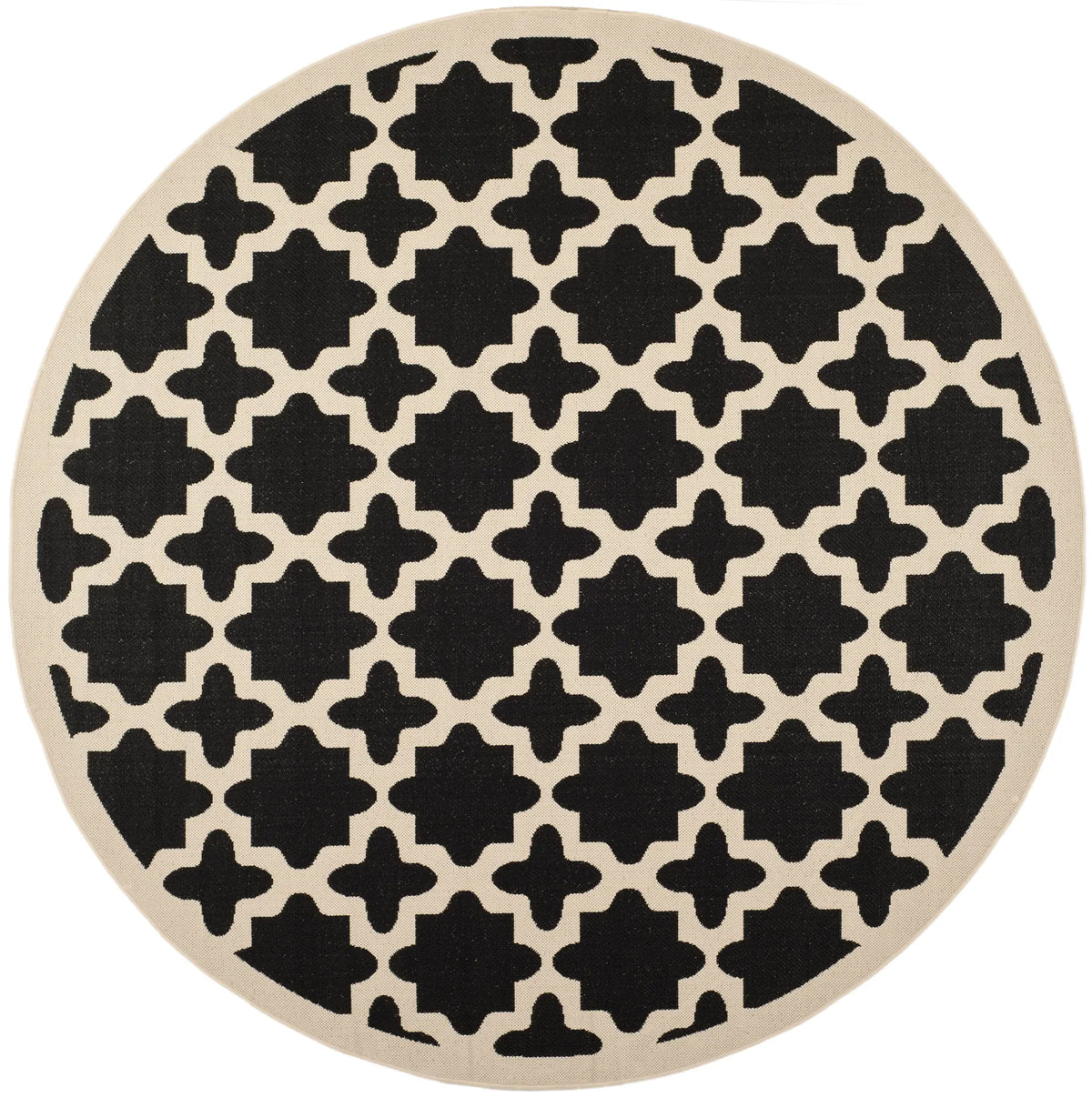 Safavieh Courtyard 7'-10" x 7'-10" Rug in Black / Beige