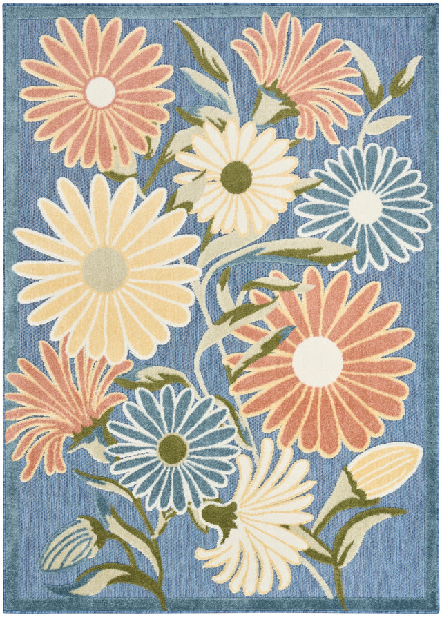 Nourison Aloha ALH33 Machine Made Blue, Sage Rug