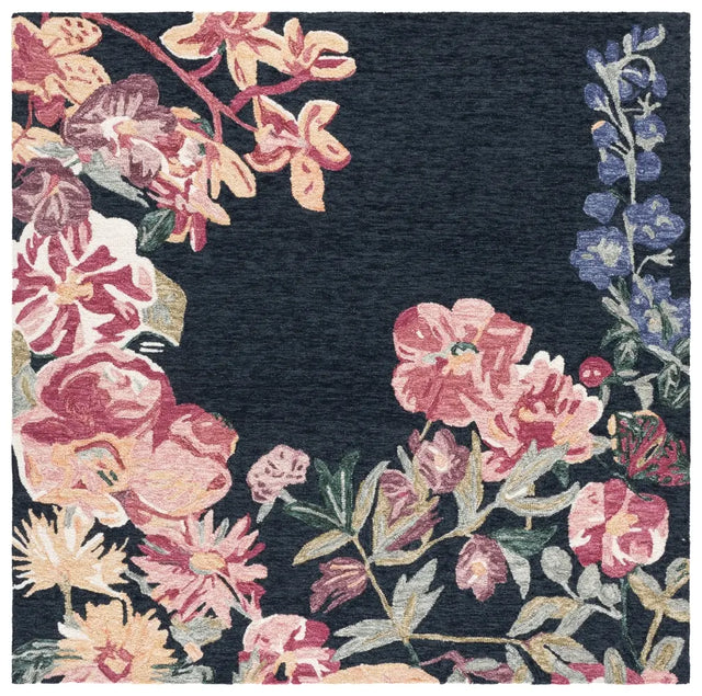Safavieh Jardin 6'-0" x 6'-0" Rug in Navy / Pink