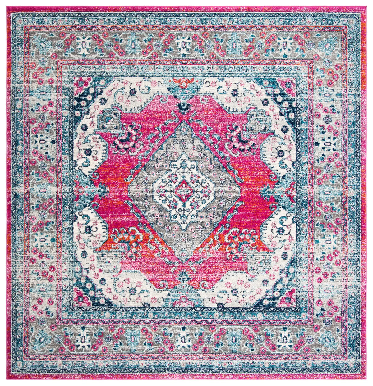 Safavieh Evoke 6'-7" x 6'-7" Rug in Fuchsia / Navy