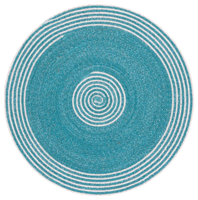 Safavieh Braided 3'-0" x 3'-0" Rug in Turquoise / Pink