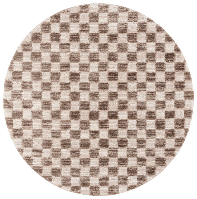 Safavieh Seattle Shag 900 6'-7" x 6'-7" Rug in Ivory / Brown