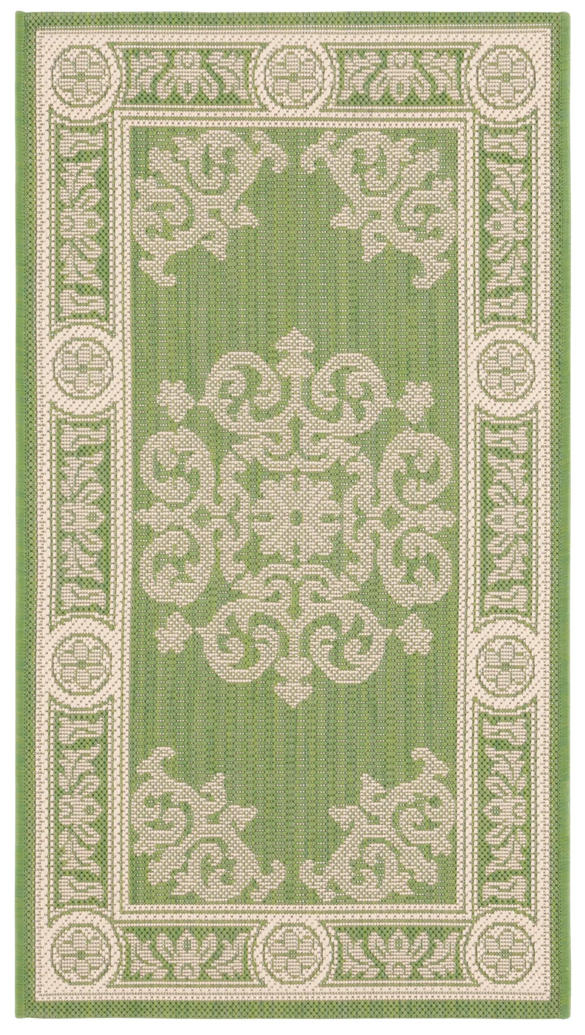 Safavieh Courtyard 2'-0" x 3'-7" Rug in Olive / Natural