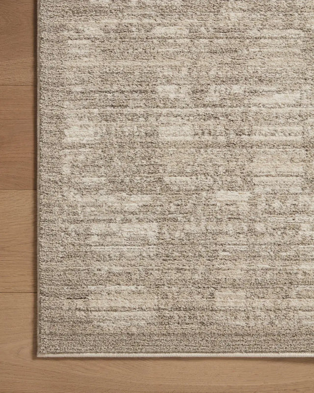 Loloi Darby Dar-07 Pebble/Sand Rug - corner on wood