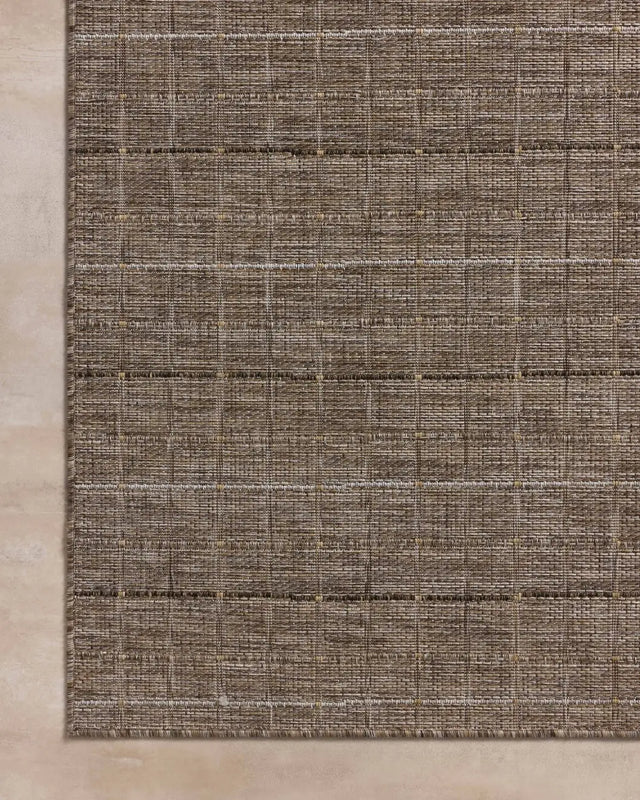 Loloi Birch BIR-02 Natural / Bark Rug - corner on wood