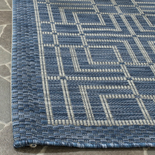 Safavieh Courtyard 8'-0" x 11'-0" Rug in Navy / Grey