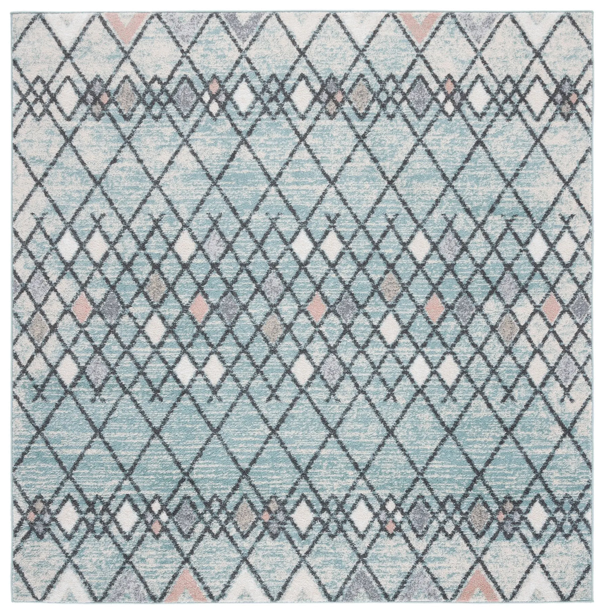 Safavieh Amsterdam 6'-7" x 6'-7" Rug in Light Blue / Ivory