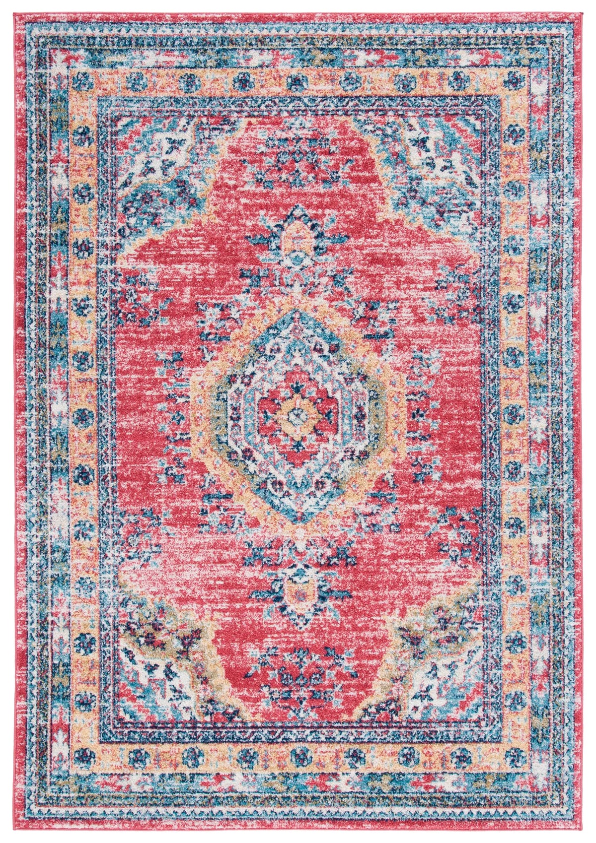 Safavieh Madison 4'-0" x 6'-0" Rug in Orange / Light Blue