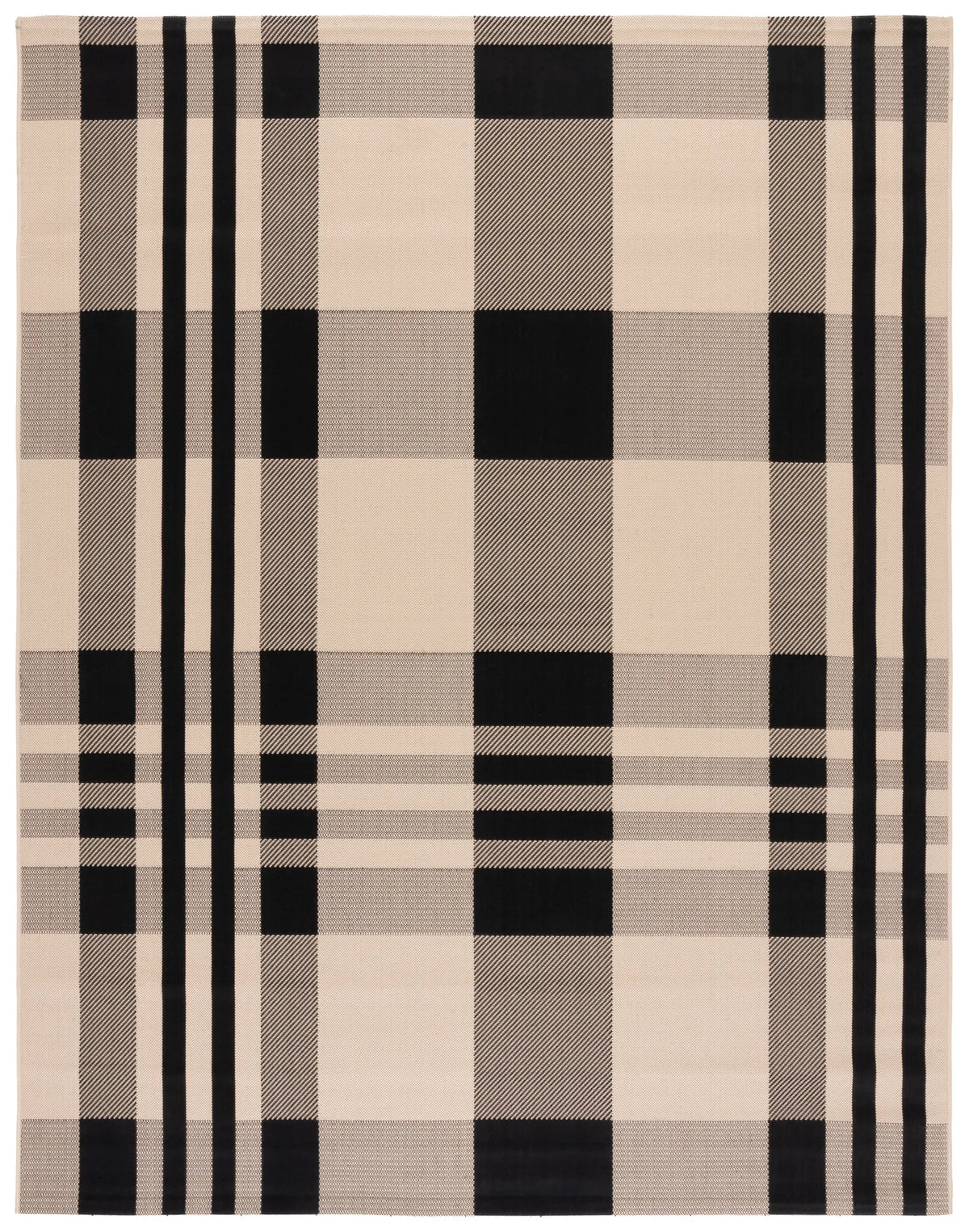 Safavieh Courtyard 10'-0" x 14'-0" Rug in Black / Bone