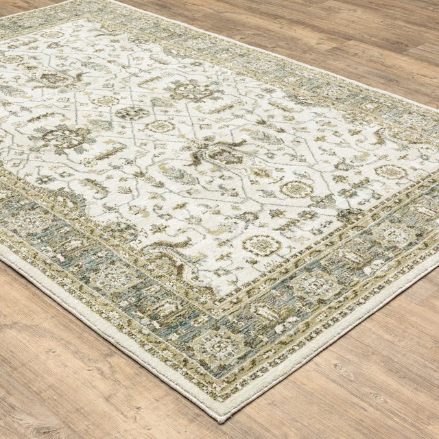 Oriental Weavers Sphinx Andorra 9537P Ivory / Blue Rugs - angle detail