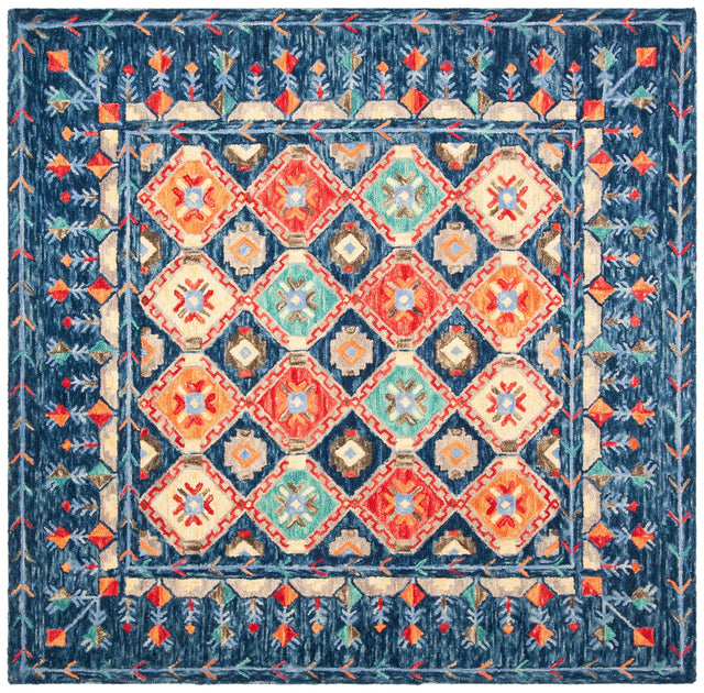 Safavieh Aspen 7'-0" x 7'-0" Rug in Navy / Orange