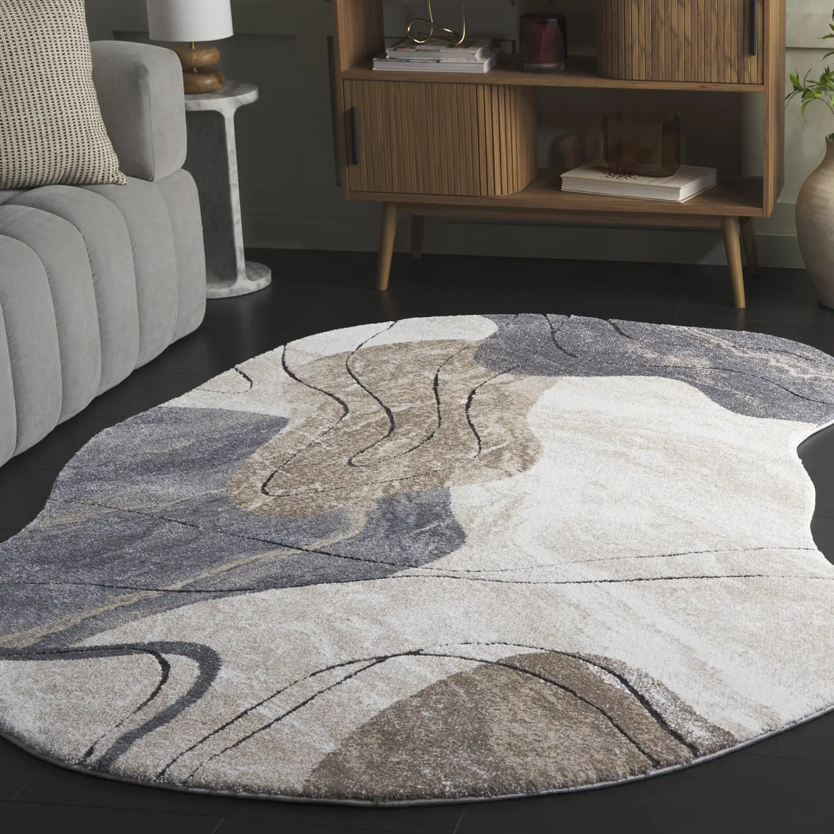 Safavieh Contour 300 5'-5" x 7'-6" Rug in Grey / Ivory