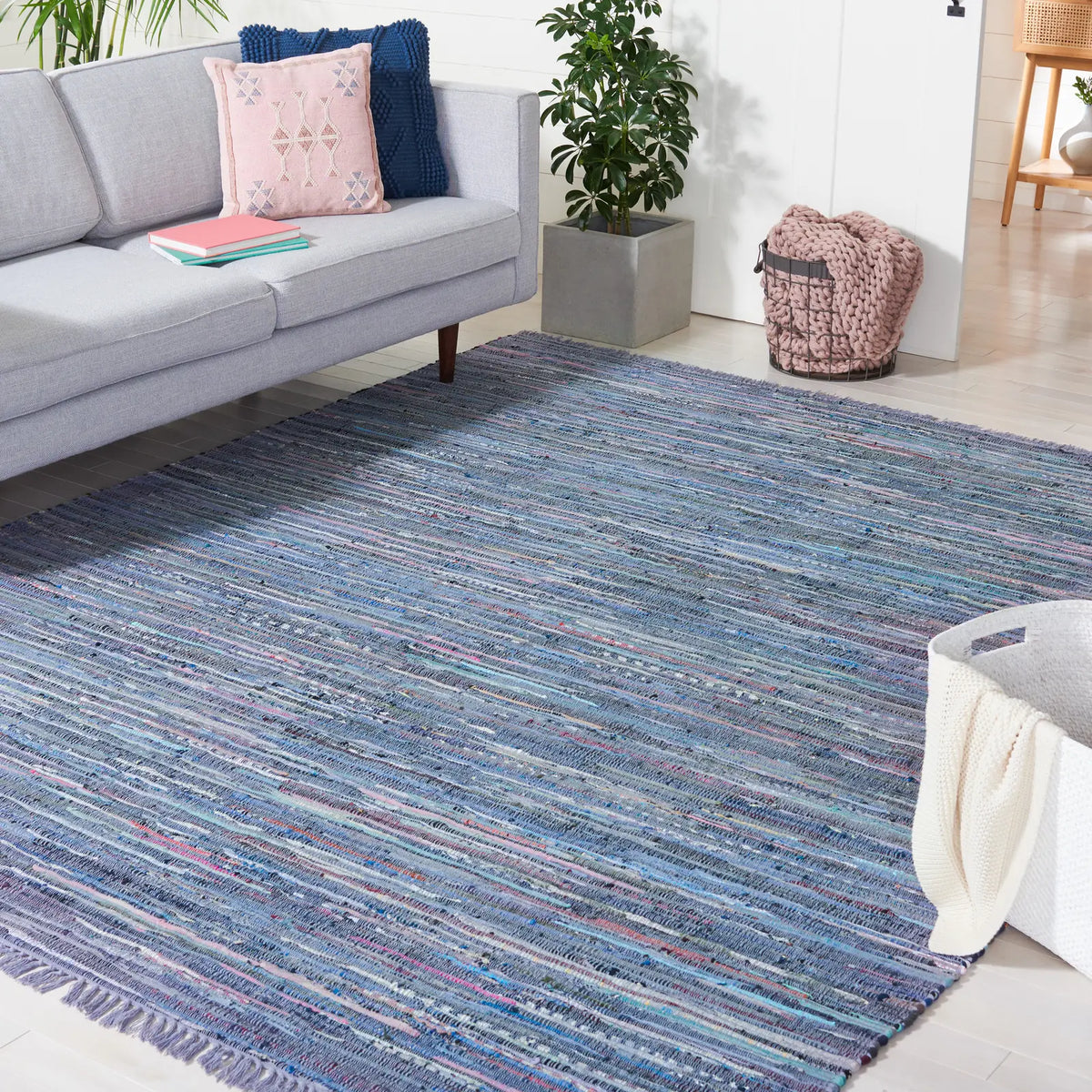 Safavieh Rag Rug 10'-0" x 14'-0" Rug in Purple / Multi