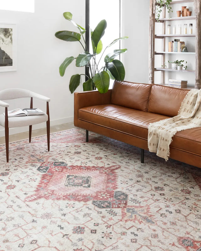 Loloi Skye Sky-02 Ivory/Berry Rugs - room scene 1