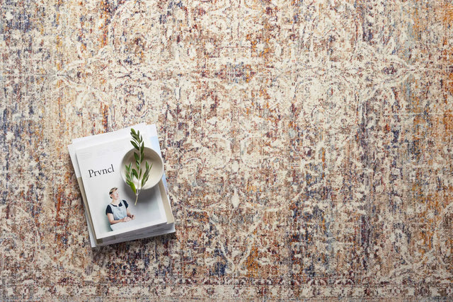 Loloi Sorrento Sor-04 Natural/Multi Rug - styled aerial 1