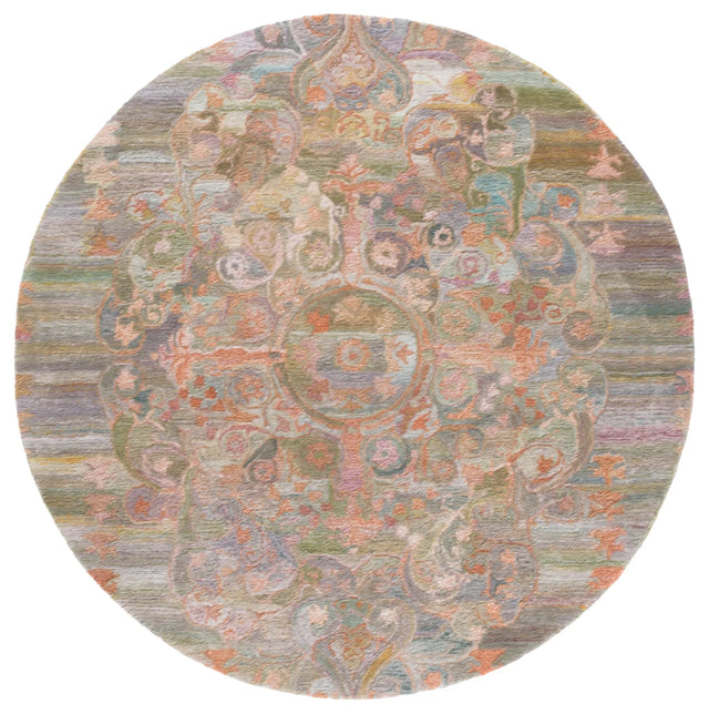 Safavieh Marquee 6'-0" x 6'-0" Rug in Rust / Green