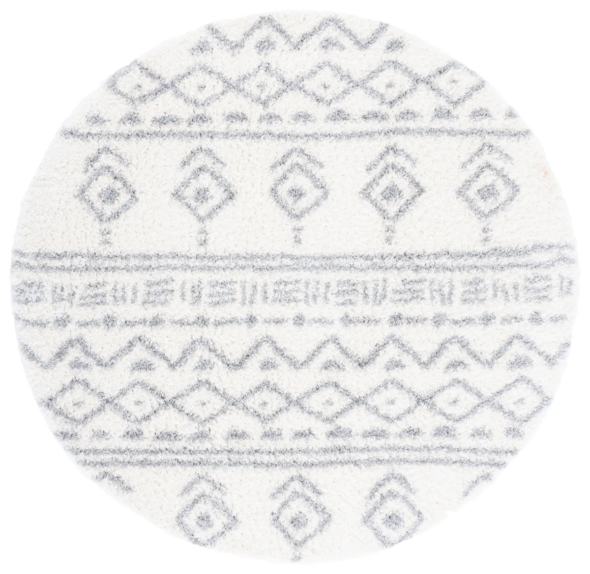 Safavieh Parma Shag 6'-7" x 6'-7" Rug in Ivory / Grey