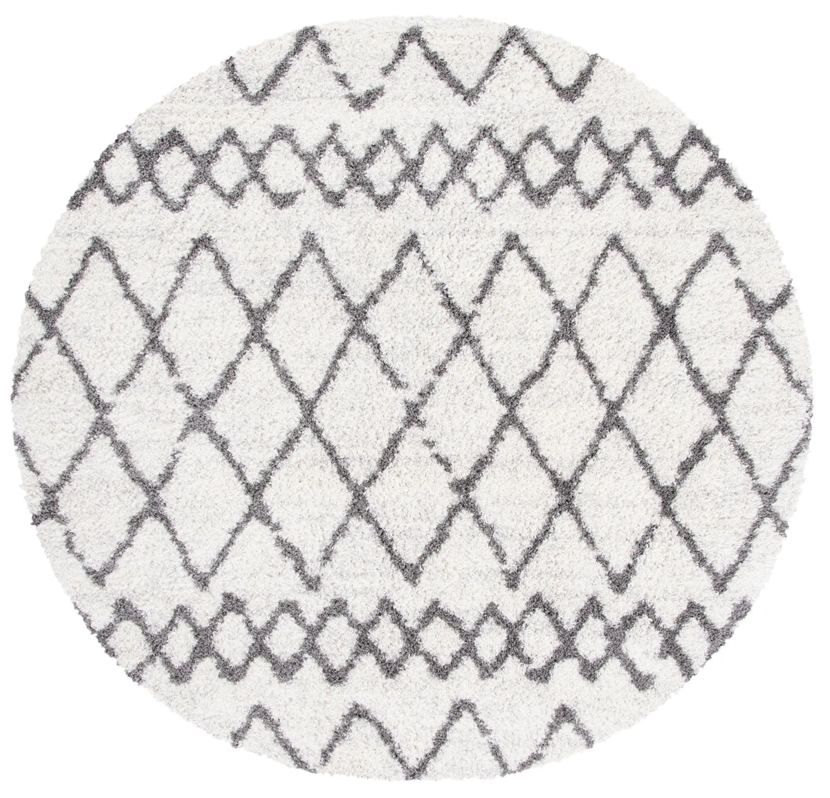 Safavieh Berber Shag 6'-7" x 6'-7" Rug in Ivory / Grey
