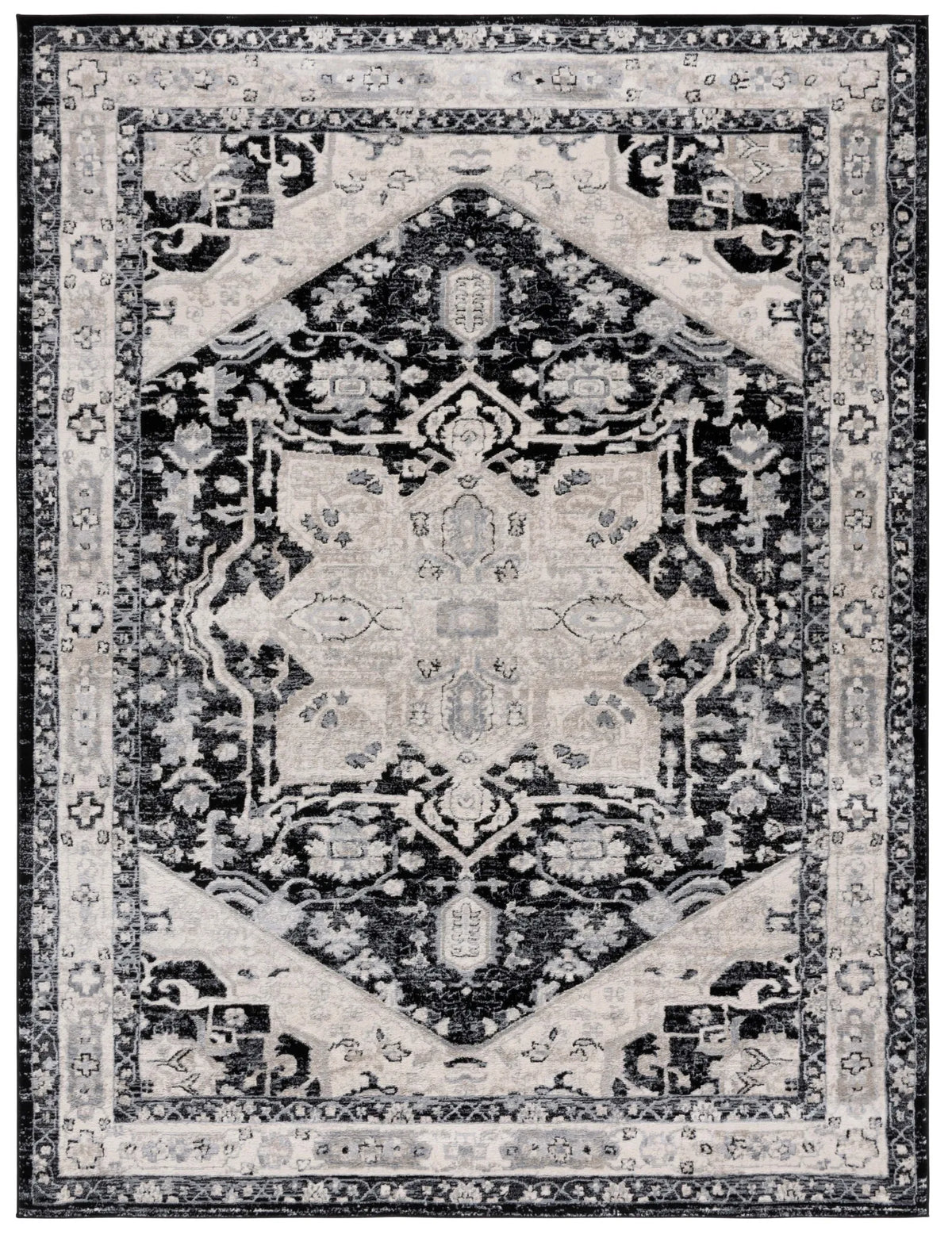 Safavieh Brentwood 10'-0" x 13'-0" Rug in Black / Ivory