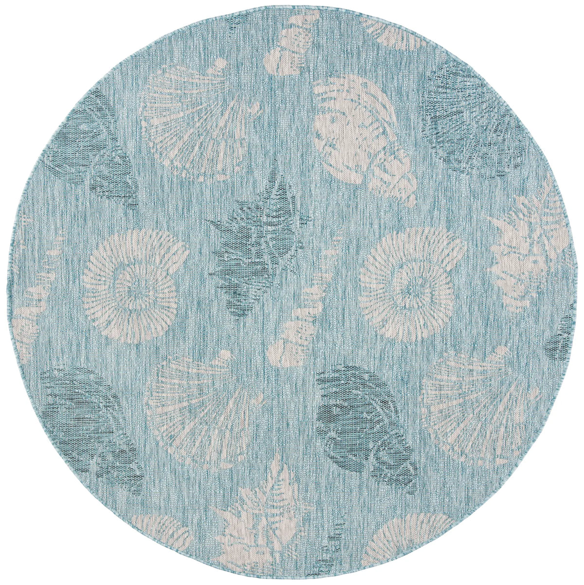 Safavieh Courtyard 6'-7" x 6'-7" Rug in Aqua / Cream