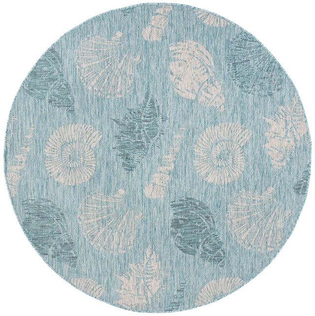 Safavieh Courtyard 6'-7" x 6'-7" Rug in Aqua / Cream