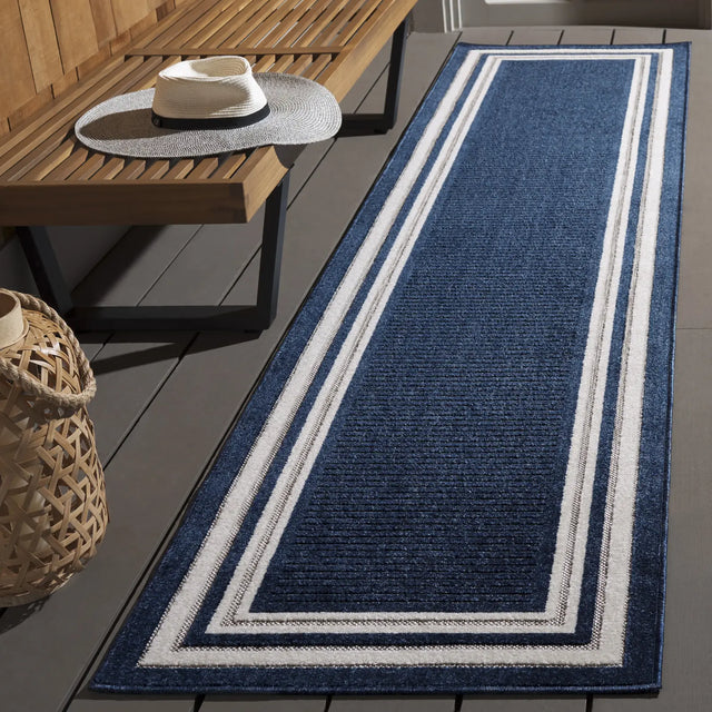 Safavieh Cabana 2'-2" x 9'-0" Rug in Blue / Ivory