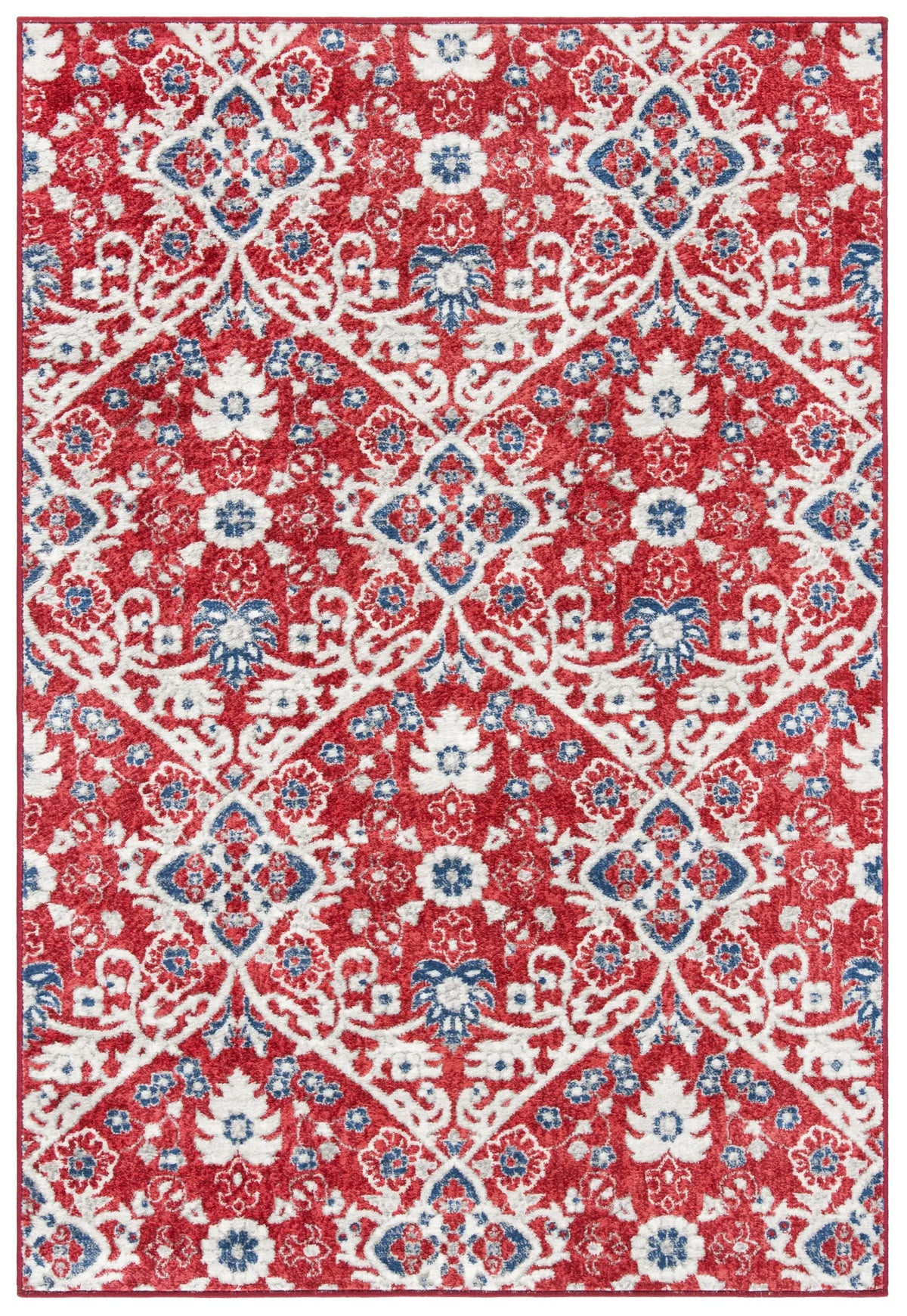 Safavieh Brentwood 4'-0" x 6'-0" Rug in Red / Ivory