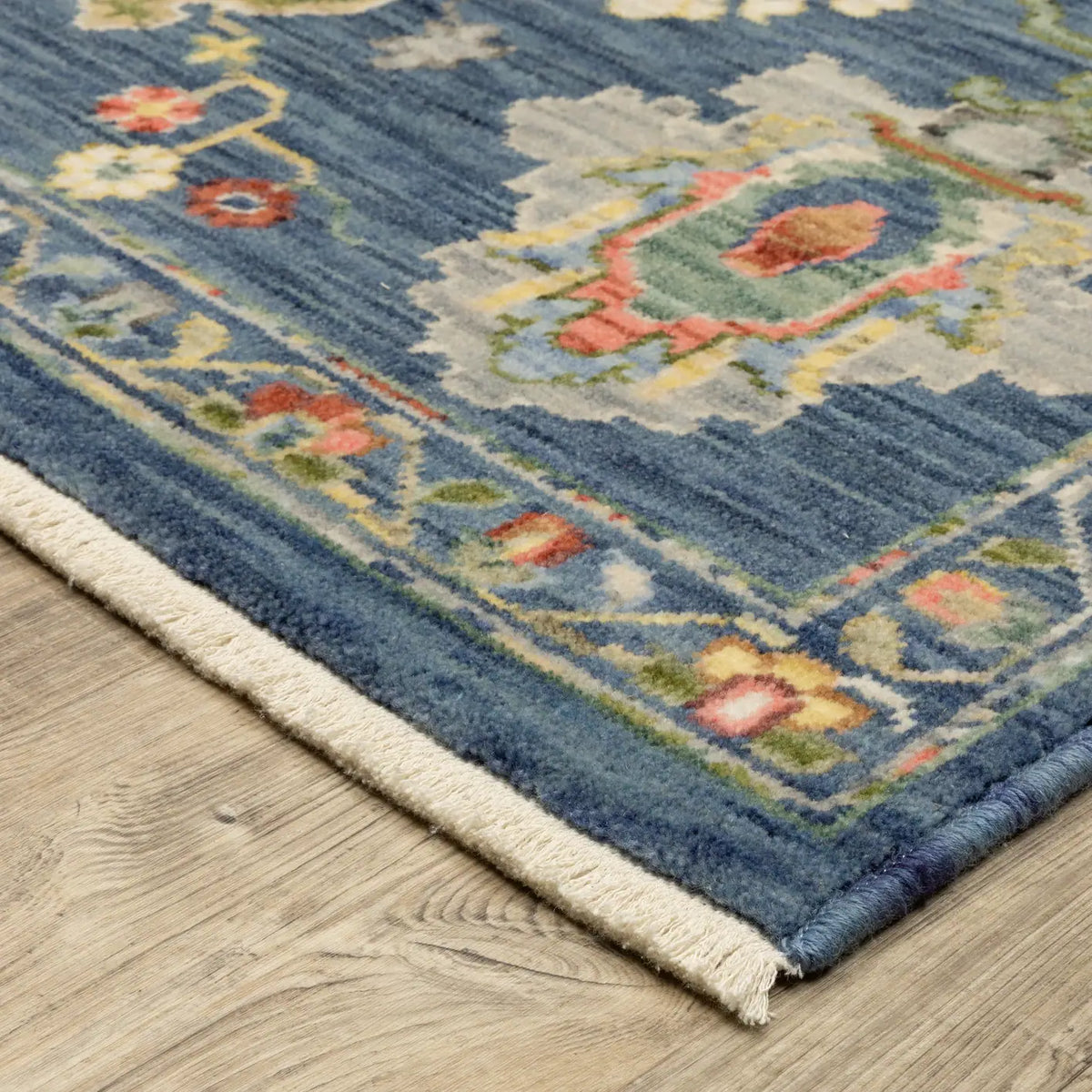 Oriental Weavers Sphinx LUCCA 2863B Blue Floral Rugs - corner detail