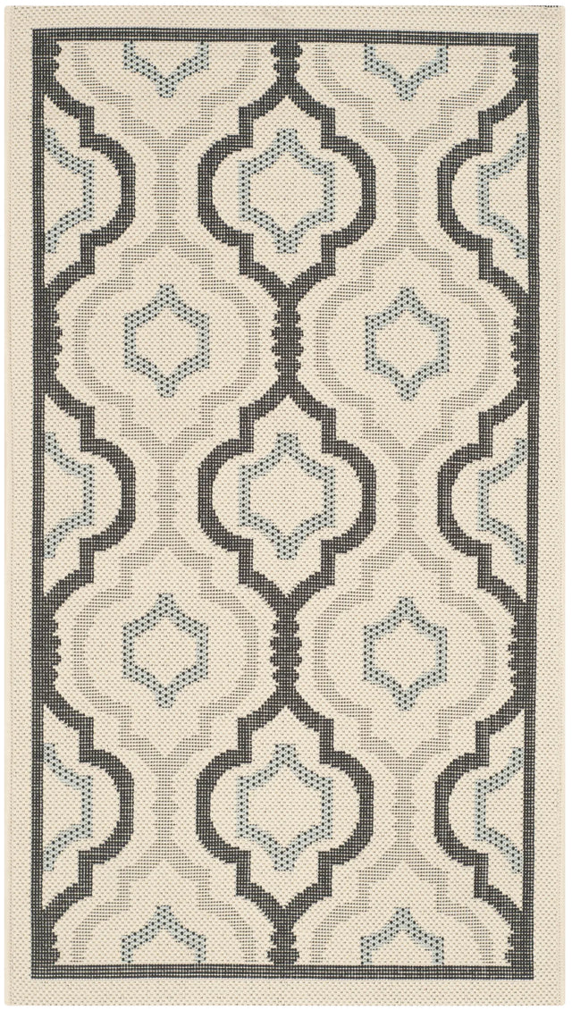 Safavieh Courtyard 2'-0" x 3'-7" Rug in Ivory / Black