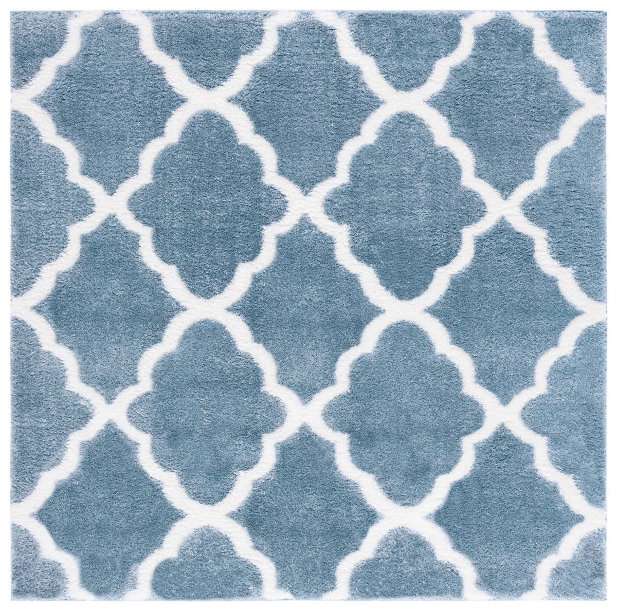 Safavieh Tahoe Shag 6'-7" x 6'-7" Rug in Blue / White