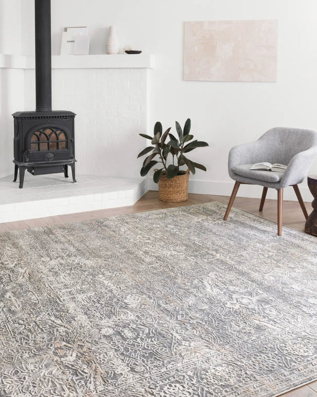 Loloi Lucia Luc-03 Steel / Ivory Rugs - room scene 1